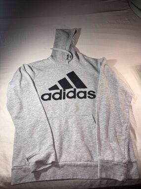 adidas Gray Crewneck Hoodie with Black Logo